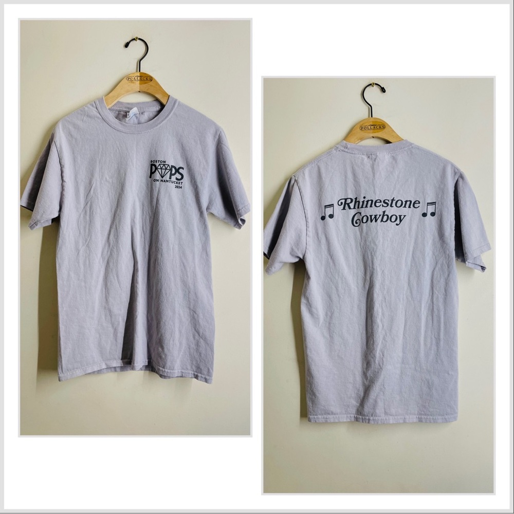 Boston Pops of Nantucket Rhinestone Cowboy T-Shirt Grey size S